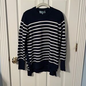 Tuckernuck Navy Striped Bar Harbor Cotton Sweater, Size S